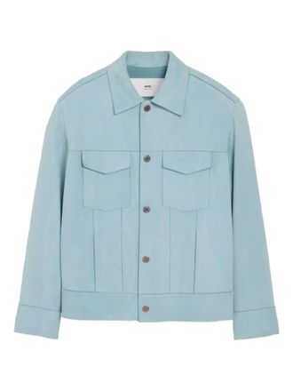 Ami leather trucker jacket - unisex - Goat Skin - S - Blue