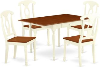 East West Furniture Dining Room Set Buttermilk & Cherry, MZKE5-WHI-W