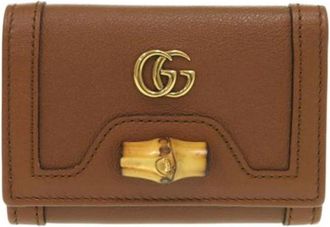 Gucci Pre-owned Wallets, female, Brown, Size: ONE SIZE Pre-owned Leather Wallet