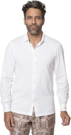 Gran Sasso Witte Jersey Shirt Lange Mouw - Heren - Casual Overhemden - Wit - XL - Katoen - Overhemden