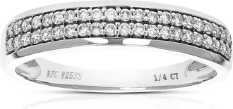 Vir Jewels 1/4 cttw Lab Grown Diamond Wedding Band in Sterling Silver For Women