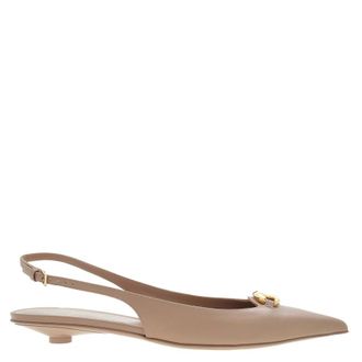 Valentino VLogo Plaque Slingback Ballerinas, Brand Size 35 ( US Size 5 )