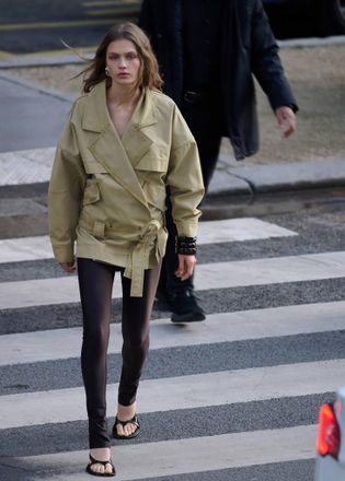 Mango Leggings bordo inferiore zip marrone - Donna - S - MANGO