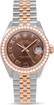 Rolex Pre-owned Rolex Datejust Automatic Chronometer Diamond Brown Dial Ladies Watch 279381RBR