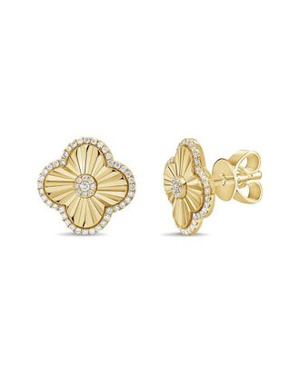 Sabrina Designs 14K 0.56 Ct. Tw. Diamond Clover Earrings