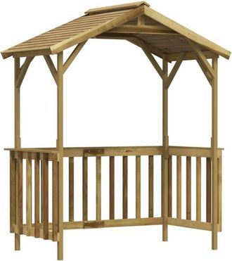 vidaXL Cobertizo De Barbacoa Madera Pino Impregnada 163,5x93x210 Cm Vidaxl