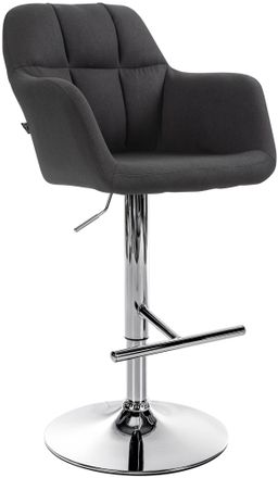 Clp Taburete De Bar Natoma En Tela Negro Metal Cromado