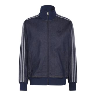 adidas Firebird Adicolor Raw Denim Track Top - Heren - Sportshirts - Blauw - L - Denim - Fitness