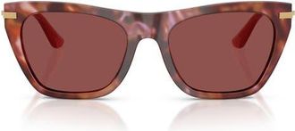 Dolce & Gabbana 55mm Square Sunglasses in Havana Brown /Dark Violet at Nordstrom