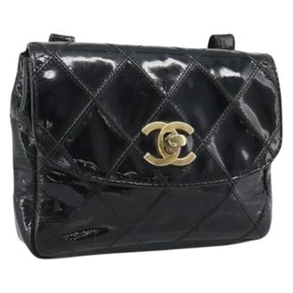 Chanel Pre-owned Vintage Patent Leather Waist Bag - Dames - Pre-owned - Zwart - Maat: ONE Size Leer