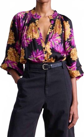 Apiece Apart Trini 3/4 Sleeve Top In Pom Floral