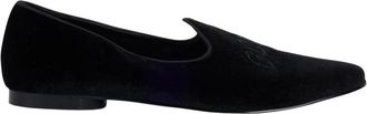 GCDS Fluwelen mocassin met logo - Heren - Loafers - Zwart - 45 EU - Schoenen