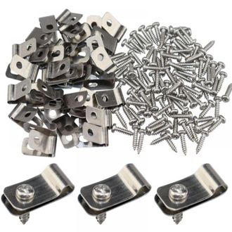 OEM Clips De Fijaci&oacute;n Para Cercas, Clips De Fijaci&oacute;n Para Malla De Alambre, Clips De Alambre De Acero Inoxidable Con Tornillos, Abrazaderas Para Cercas De