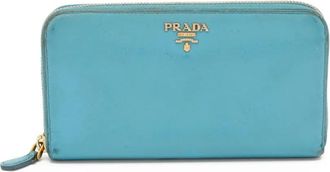 Prada Portafoglio in pelle con zip - Blu