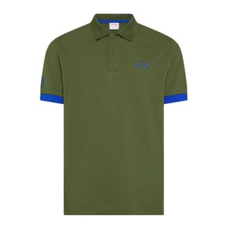 Sun 68 Polo Shirts, male, Green, Size: 2XL Polo Big Logo Fluo S/S
