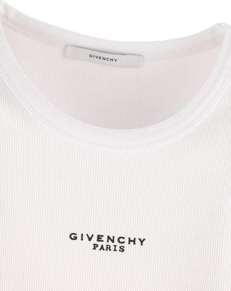 Givenchy Logo-Embroidered Ribbed Cotton Tank Top - White