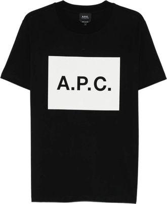 A.P.C. T-shirt met ronde hals en korte mouwen - Heren - T-shirts - Zwart - S - Tops