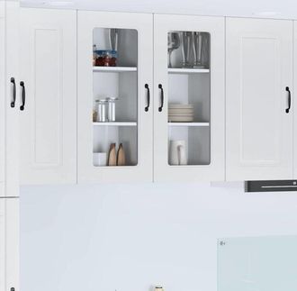 vidaXL vidaXL Pensile cucina Bianco Lucido 40 x 31 x 80 cm Legno multistrato