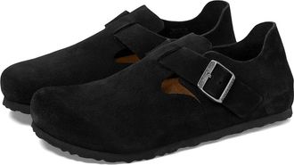 Birkenstock London Slip on Shoes Black : EU 43 (US Mens 10-10.5 - Womens 12-12.5) Regular, Leather/Wool