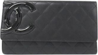 Chanel Pre-owned Wallets, female, Black, Size: ONE SIZE Pre-owned Long Wallet (tri-fold)