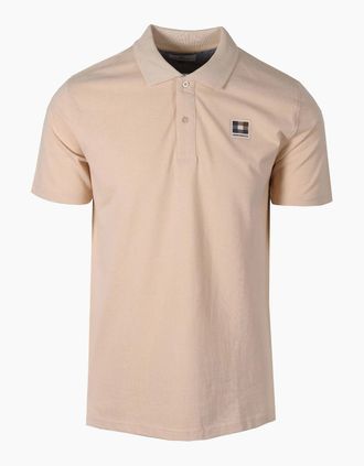 Aquascutum Mens Aquascutum Check Patch Polo Shirt Beige - Cream - Size: 42