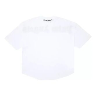 Palm Angels SS21 Classic Logo Over Tee White Black PMAA002R21JER0010110