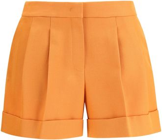 Fendi Womens Grain De Poudre Wool Shorts Rhum-26 Fleece