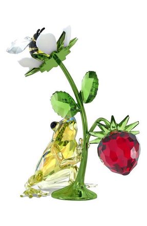 Swarovski Idyllia Frog, Bee & Strawberry Crystal Figurine in Multicolored at Nordstrom