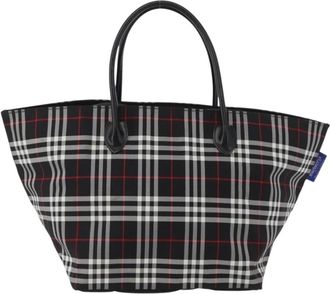 Burberry Pre-owned Tote Bags, female, Black, Size: ONE SIZE Pre-owned Vintage Check Tote Bag