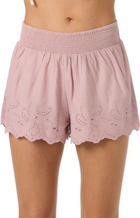 O'Neill Annalee Eyelet Waist Shorts in Orchid at Nordstrom, Size Xx-Large