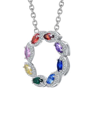 Rachel Glauber Silver Diamond Cz Chain Necklace
