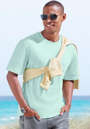 John Devin T-Shirt JOHN DEVIN, Herren, Gr. 4XL (68/70), mint, Jersey, Obermaterial: 60% Baumwolle, 40% Polyester, regular fit, Rundhals, abgesteppte Kante, Shirt