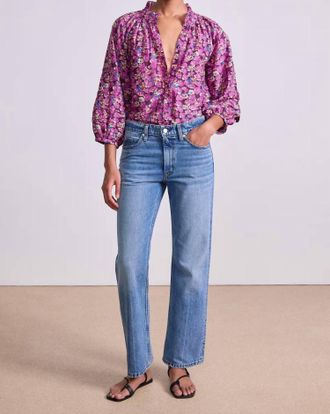 Apiece Apart Trini Puff Sleeves Top In Florette Peony