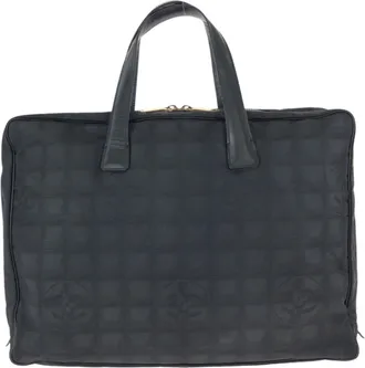 Chanel Black Nylon Leather Tote Bag (Pre-Owned)
