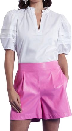 Tyler Böe Stevie Vegan Leather Shorts In Cheeky Pink