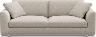 Castlery Hamilton Sofa Customized, Performance Classic Twill Light Grey, Spill Resistant, Removable Covers for Sofas