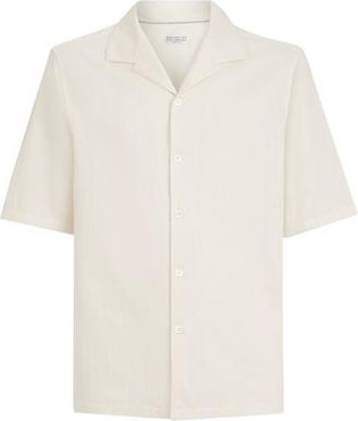 Brunello Cucinelli Short sleeve shirt in Off-White at Nordstrom, Size Xxx-Large Eu