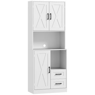 HOMCOM Alacena de cocina 70x40x180 cm blanco