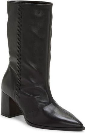 Vince Camuto Lorrys Whipstitch Block Heel Boot in Black at Nordstrom Rack, Size 7.5