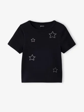 Jonen Cropped M&auml;dchen T-Shirt JONEN schwarz