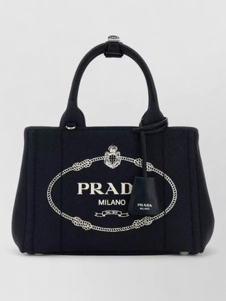 Prada canvas jardini&egrave;re shoulder bag small top handles