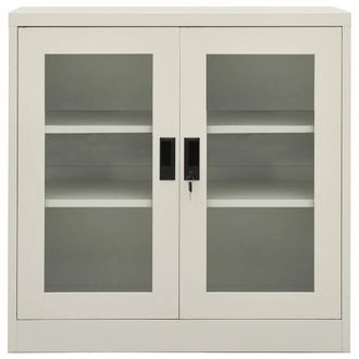 Berkfield Home Office Cabinet Light Grey 90x40x90 cm Steel | Size: 90 x 40 x 90 cm