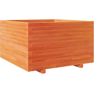 vidaXL Jardinera Madera Maciza De Pino Marr&oacute;n Cera 80x80x49,5 Cm Vidaxl