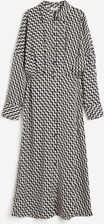 H&M Blusenkleid - Schwarz/Weiss Gemustert