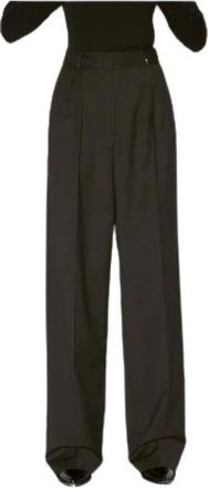 Barbara Bui Elegante wijde broek - Dames - Wijde Broeken - Groen - L - Wol - Broeken