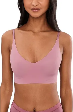 Calvin Klein Underwear Invisibles Microfiber Stretch Triangle Bralette Womens Bra Soft Mauve : LG (Womens 12-14), Elastane/Nylon