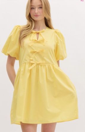 Entro Ribbon & Grace Dress In Yellow