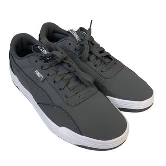 Puma Mens Faux Leather Softfoam+ Lace Up Skater Sneaker Shoes In Gray