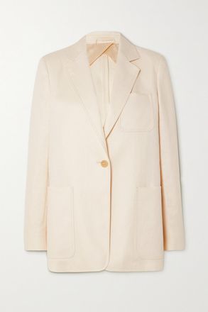 Max Mara Blazer In Twill Di Lino Boemia - Avorio