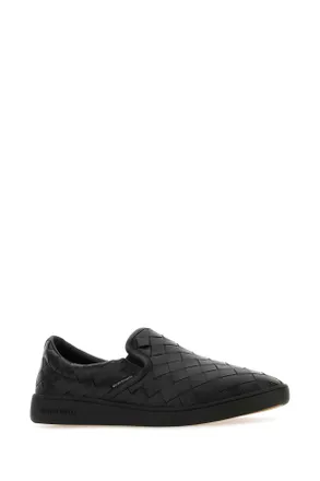 Bottega Veneta Mens Black Leather Sawyer Slip Ons Blk Calf Skin Sneaker